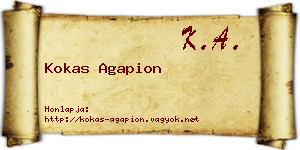 Kokas Agapion névjegykártya